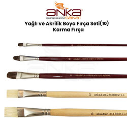 Anka Art - Yağlı ve Akrilik Boya Fırça Seti (10) Karma Fırça