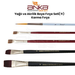 Anka Art - Yağlı ve Akrilik Boya Fırça Seti (11) Karma Fırça