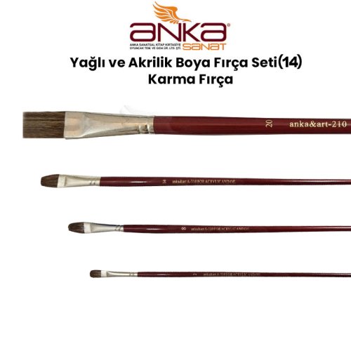 Yağlı ve Akrilik Boya Fırça Seti (14) Karma Fırça