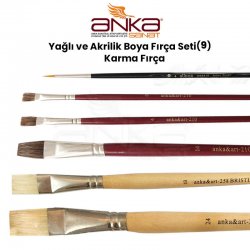 Anka Art - Yağlı ve Akrilik Boya Fırça Seti (9) Karma Fırça