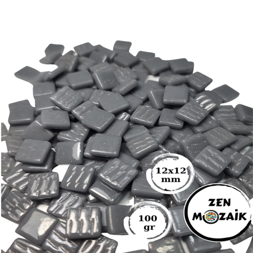 Zen Cam Mozaik Kare 12x12mm 100g Gri - Gri