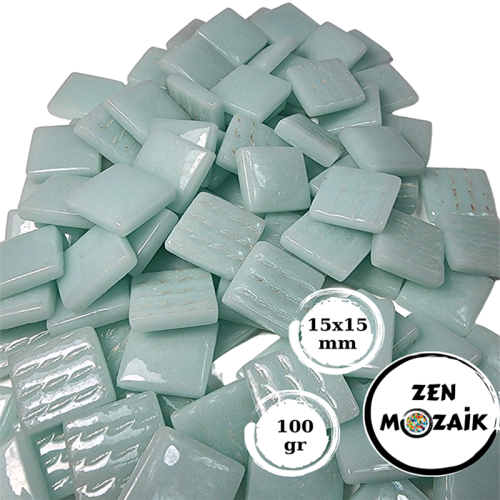 Zen Cam Mozaik Kare 15x15mm 100g Buz Yeşili - Buz Yeşili