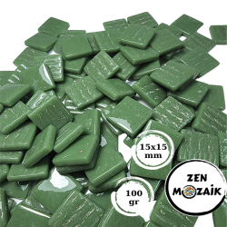 Zen - Zen Cam Mozaik Kare 15x15mm 100g Viridian Yeşili