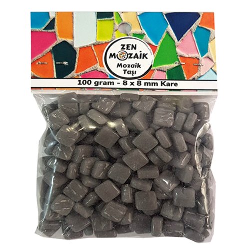 Zen Cam Mozaik Kare 8x8mm 100g Gri - Gri