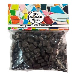 Zen - Zen Cam Mozaik Kare 8x8mm 100g Koyu Gri