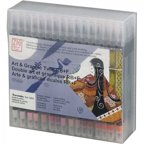 Zig Art & Graphic Twin RB+F Çift Uçlu Çizim Kalemi 80li Set TUT-95/80V