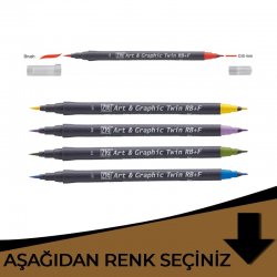 Zig - Zig Art&Graphic Twin RB+F Çift Uçlu Çizim Kalemi Kahverengi Tonlar