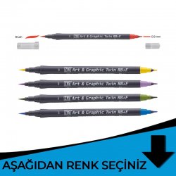 Zig - Zig Art&Graphic Twin RB+F Çift Uçlu Çizim Kalemi Mavi Tonlar