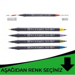 Zig - Zig Art&Graphic Twin RB+F Çift Uçlu Çizim Kalemi Yeşil Tonlar