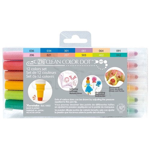 Zig Clean Color Dot Çift Uçlu Marker Kalem 12li Set