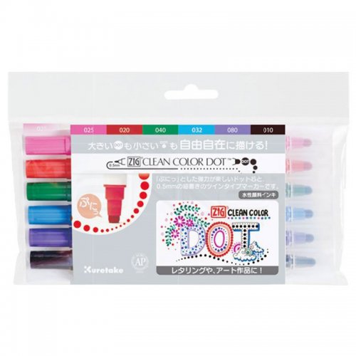 Zig Clean Color Dot Çift Uçlu Marker Kalem 6lı Set