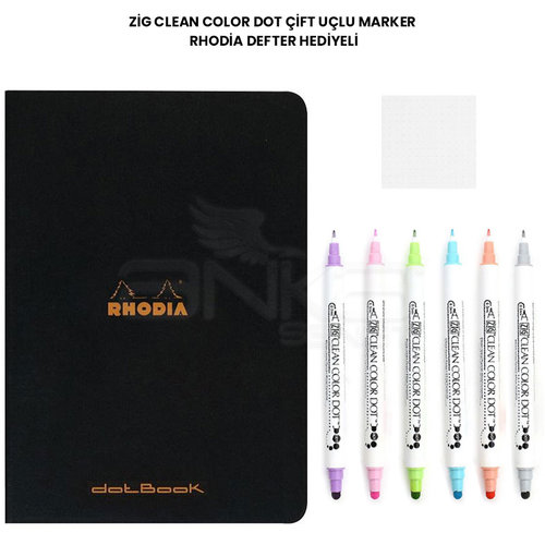 Zig Clean Color Dot Çift Uçlu Marker Rhodia Defter Hediyeli