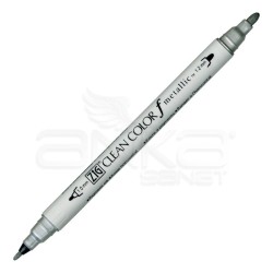 Zig - Zig Clean Color f Metallic Çift Uçlu Marker Kalem Silver 102