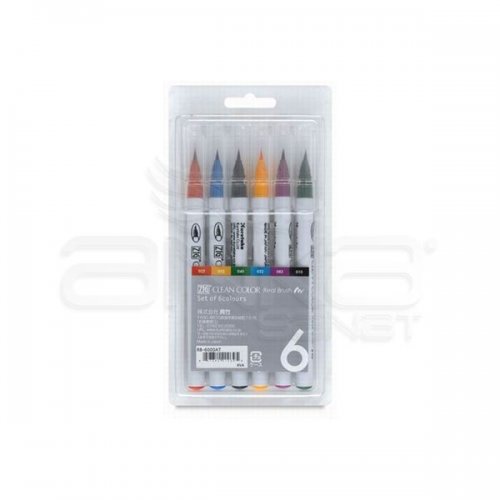 Zig Clean Color Real Brush Fırça Uçlu Marker Kalem 6lı Set