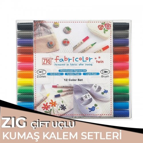 Zig Fabricolor Twin Çift Uçlu Kumaş Kalemi Setleri