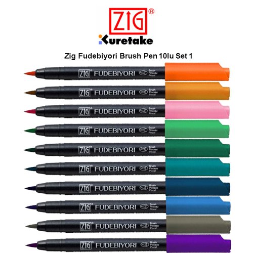 Zig Fudebiyori Brush Pen 10lu Set 1