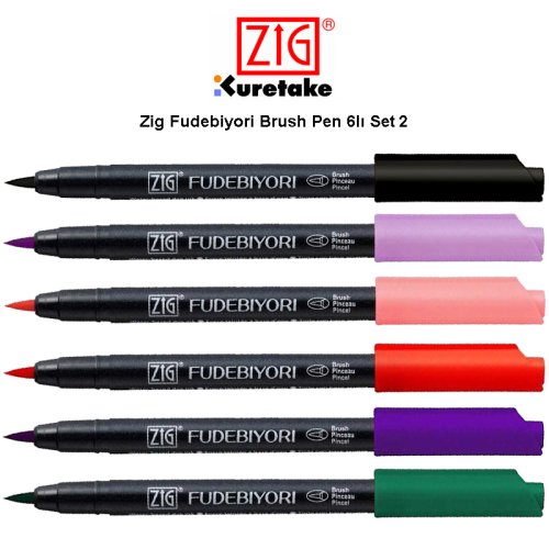 Zig Fudebiyori Brush Pen 6lı Set 2