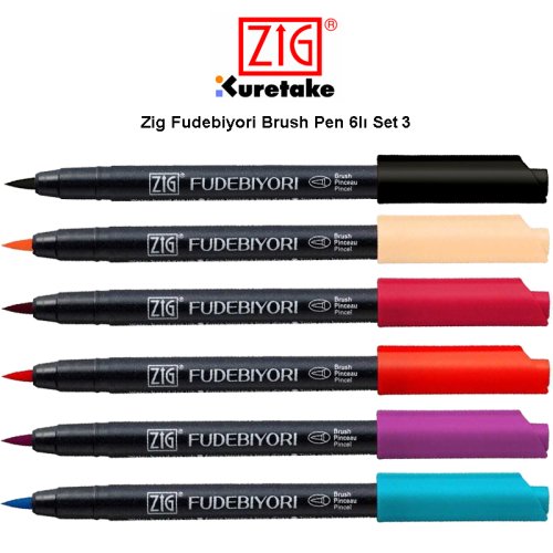 Zig Fudebiyori Brush Pen 6lı Set 3