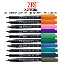 Anka Art - Zig Fudebiyori Brush Pen Fırça Uçlu Marker Kalem Seti 10lu