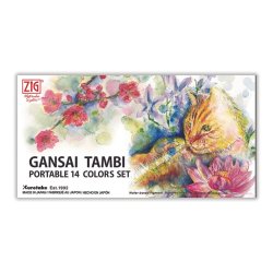 Zig Gansai Tambi Portable Set 14lü + Su Hazneli Fırça + 0.1mm Mangaka - Thumbnail