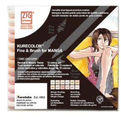 Zig - Zig Kurecolor Fine & Brush for Manga 12li Set Neutral Tones