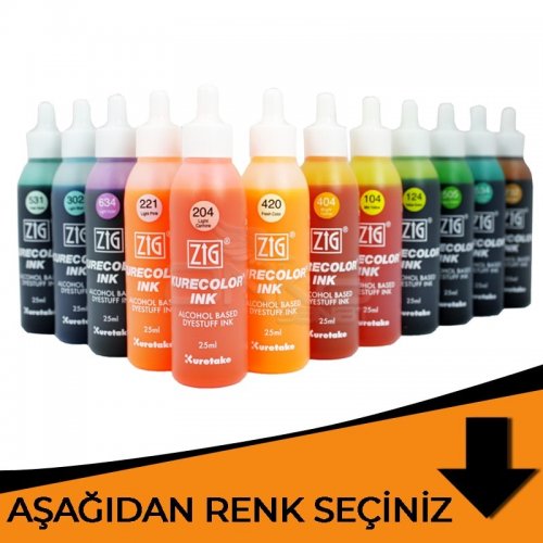 Zig Kurecolor Refill Ink Mürekkep 25ml Turuncu Tonlar