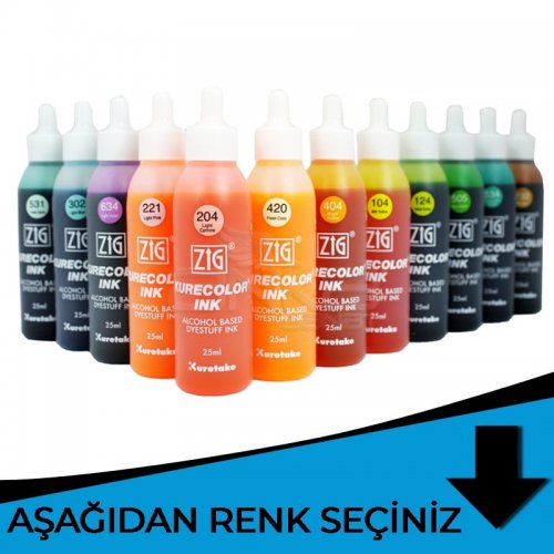 Zig Kurecolor Refill Ink Mürekkep 25ml Mavi Tonlar