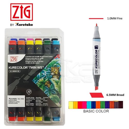 Zig Kurecolor Twin WS Marker KC3000N 12li Set 12 B 1