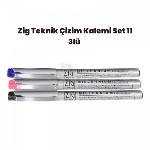 Zig Teknik Çizim Kalem Set 11 3lü 0,05mm