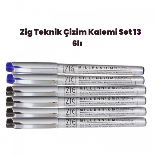 Zig Teknik Çizim Kalem Set 13 6lı