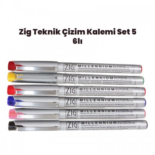 Zig Teknik Çizim Kalem Set 5 6lı 0,1mm