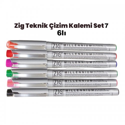 Zig Teknik Çizim Kalem Set 7 6lı 0,8mm